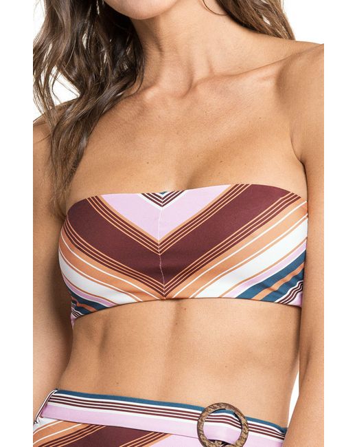 Maaji Multicolor Tiffany Bayadere Stripes Bandeau Bikini Top