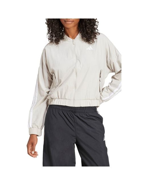 Adidas Gray Essentials 3-Stripes Lifestyle Bomber Jacket