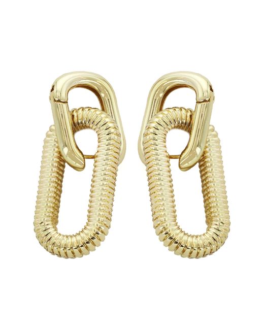 Panacea Metallic Textured Chain Link Drop Earrings