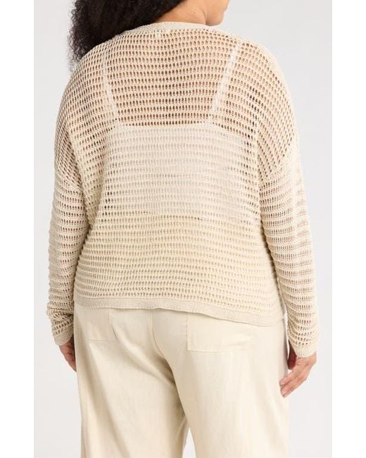 Max Studio Natural Open Stitch Cardigan
