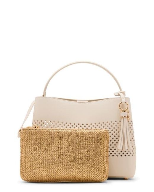 Anne Klein Natural Perforated Satchel