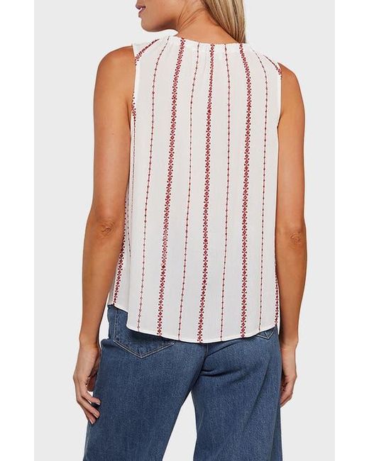 Matty M White Hannah Split Neck Tank Top