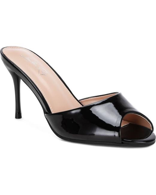 London Rag Slides LONDON RAG Lilith Peeptoe Slide Sandal in Black | Lyst