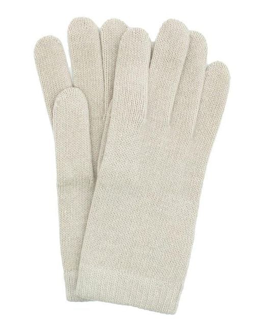 Portolano White Solid Cashmere Gloves