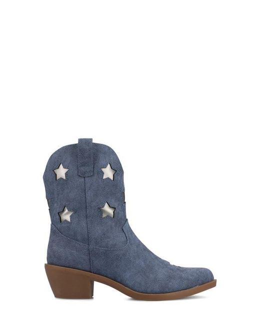 Journee Collection Blue Underwood Star Western Boot