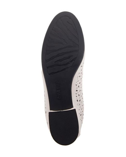 David Tate White Laser Cut Ballet Flat