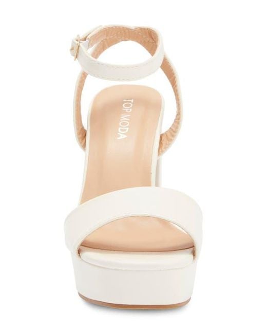 TOP GUY SHOES Natural Jane Platform Sandal