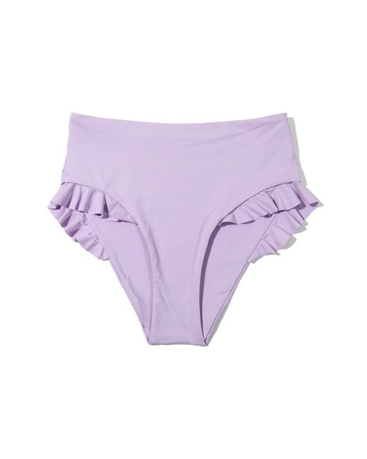 Hanky Panky Purple High Waist Ruffle Trim Bikini Bottoms