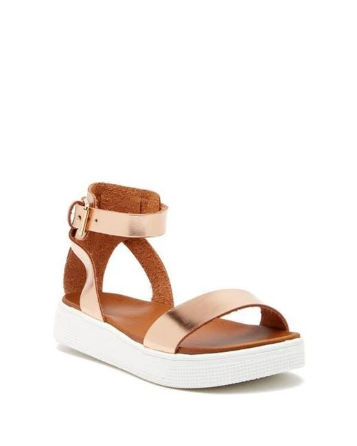 MIA Brown Ellen Platform Two-Strap Sandals
