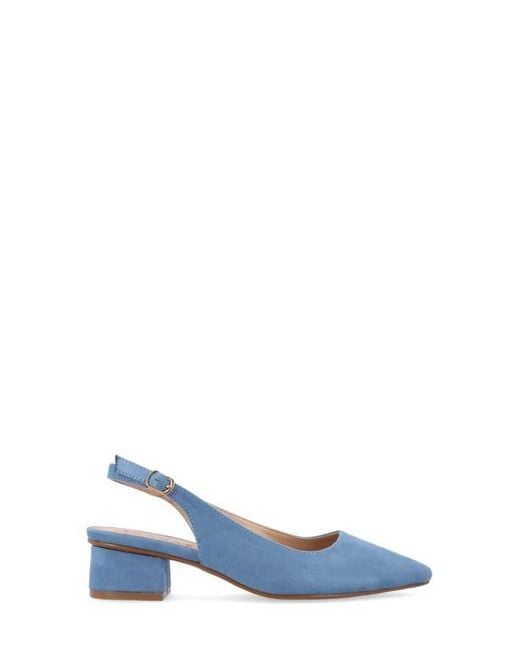 Journee Collection Blue Sylvia Slingback Pump