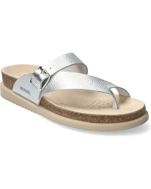 Mephisto White Helen Toe Loop Sandal