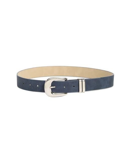 Steve Madden Blue Puffy Buckle Leather Belt