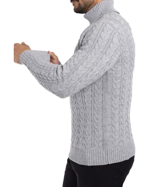 Xray Jeans Gray Cable Knit Turtleneck Sweater for men