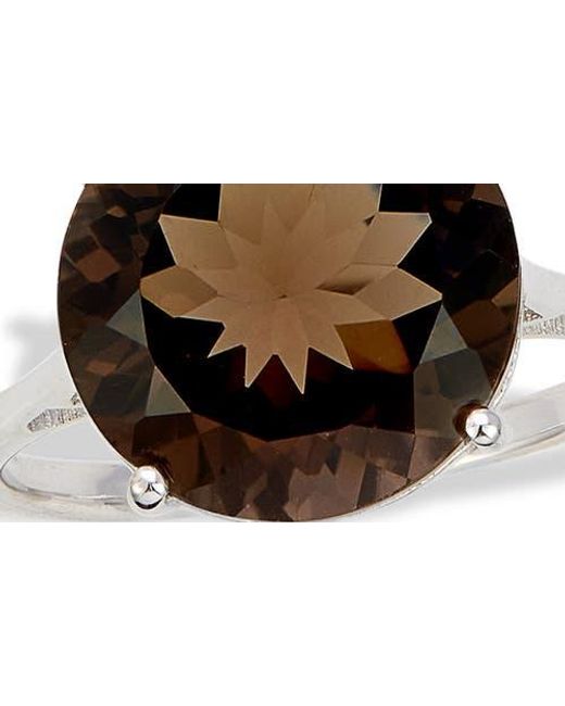 SAVVY CIE JEWELS Brown Semiprecious Stone Solitaire Ring