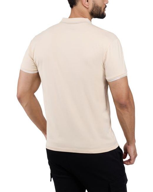 Xray Jeans White Jacquard Rib Collar Polo for men