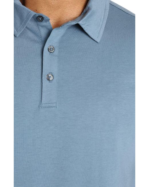 Jachs New York Blue Solid Pima Cotton Polo for men