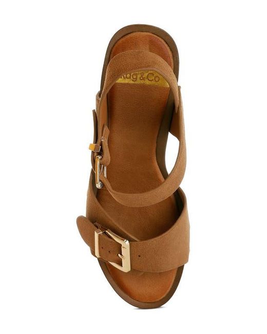 Rag & Co Brown Lhasa Platform Sandal
