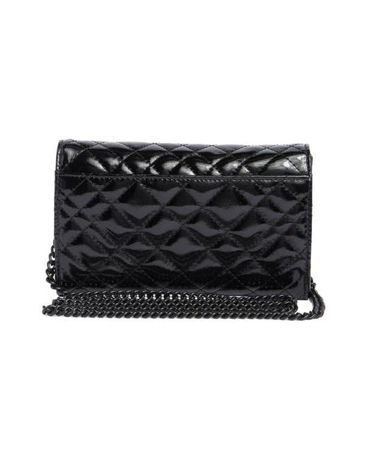 Kurt Geiger Black Drench Quilted Leather Wallet On A Chain