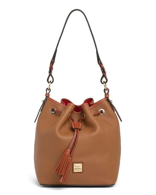 Dooney & Bourke Tasha Leather Drawstring Shoulder Bag in Brown Lyst