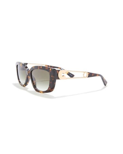 Moschino Brown 51Mm Gradient Rectangular Sunglasses