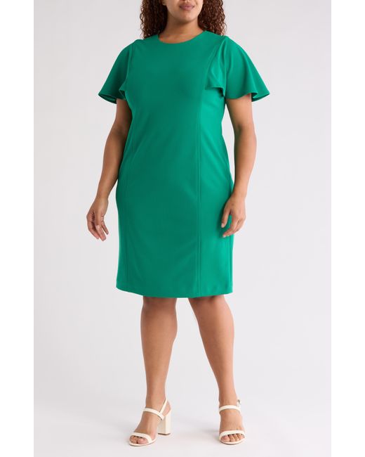 Calvin Klein Green Tulip Sleeve Shift Dress