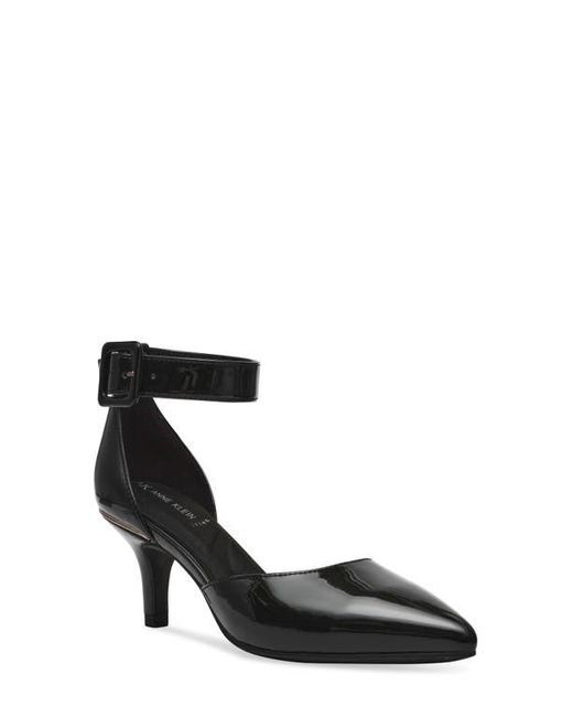 Anne Klein Black Fararia Pointed Toe Kitten Heel Pump