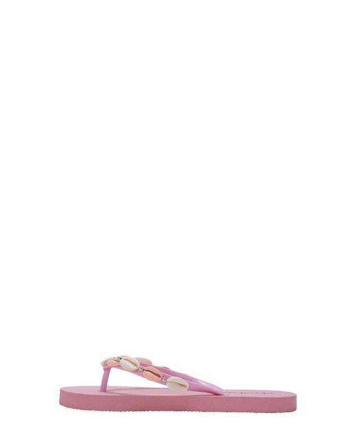 Bebe Pink Seashell Flip Flop