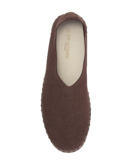Ilse Jacobsen Brown Tulip Perforated Slip On Sneaker