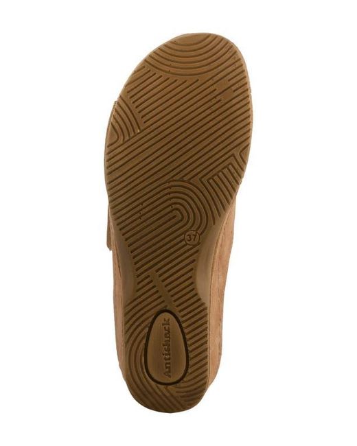 Flexus by Spring Step Brown Double Strap Wedge Sandal