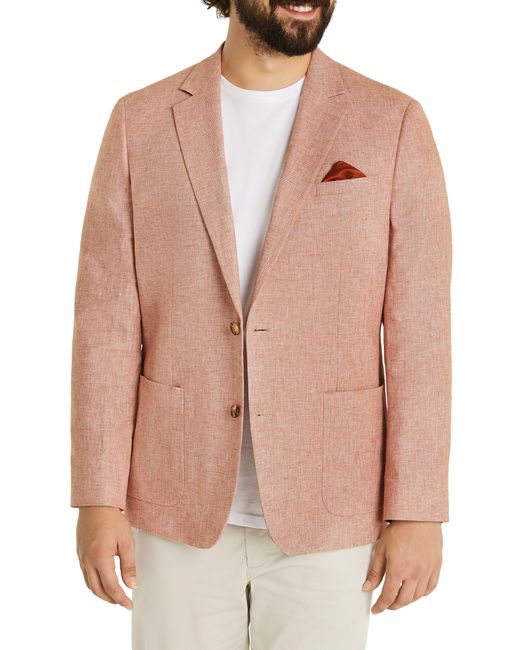 Johnny Bigg Pink Darnell Solid Linen & Cotton Sport Coat for men