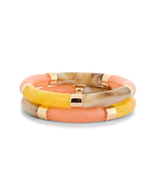 Nordstrom Rack Orange 2-Pack Resin Tube Stretch Bracelets