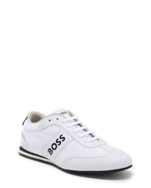 Boss White Rush Low Top Sneaker for men