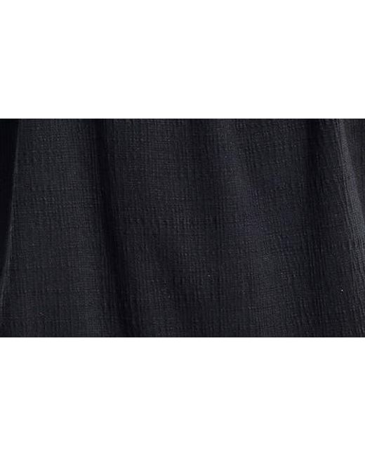 Max Studio Black Open Stitch Square Neck Top