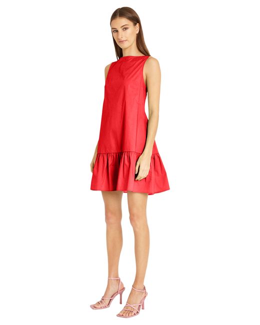 DONNA MORGAN FOR MAGGY Red Solid Sleeveless Dress