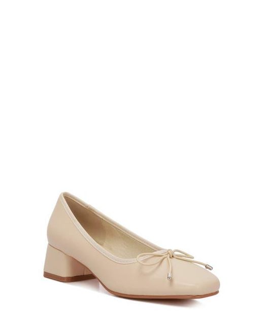 LONDON RAG Natural Sienna Block Heel Ballerina Pump