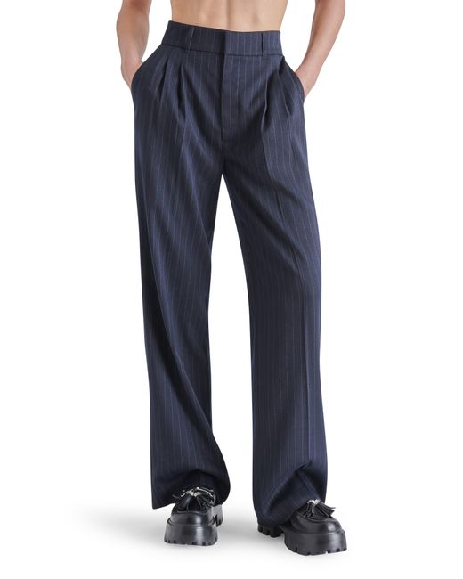 Steve Madden Blue Pinstripe Pleated Pants
