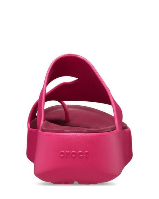 CROCSTM Pink Getaway Toe Loop Waterproof Platform Sandal