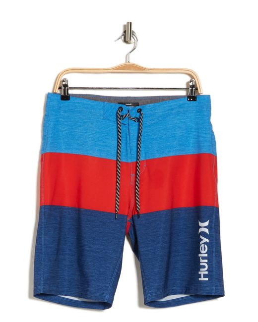 Hurley Blue Colorblock Board Shorts for men
