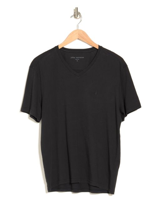 John Varvatos Black Nash V-neck Cotton T-shirt for men
