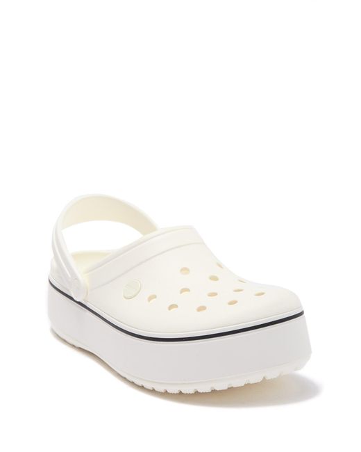 crocs platform clogs white