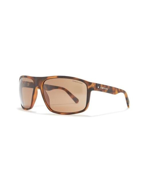 Kenneth Cole Natural 66Mm Rectangle Sunglasses for men