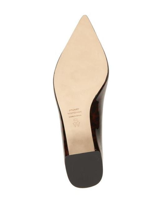 Stuart Weitzman Brown Stuart Power 50 Block Heel Pump