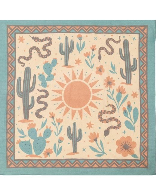 Saachi Metallic Sun Desert Square Scarf