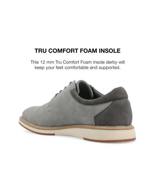 Vance Co. Gray Hodges Plain Toe Derby for men