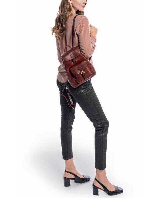 Old Trend Red Isla Small Leather Backpack