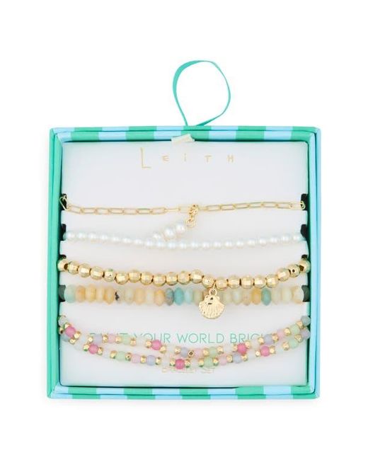 Leith Blue 5-Pack Assorted Beaded Bracelets