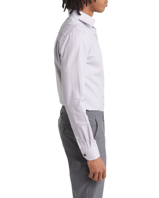 Duchamp Gray Tailored Fit Box Check Dress Shirt for men