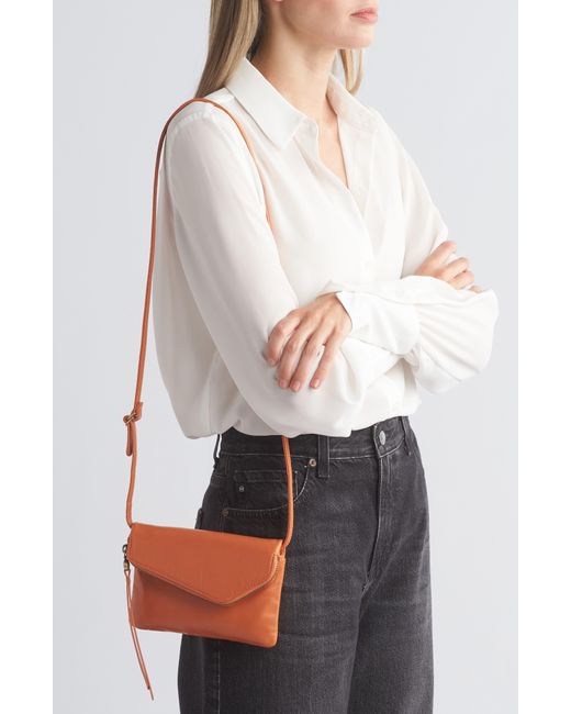 Hobo International Orange Wink Leather Crossbody Bag