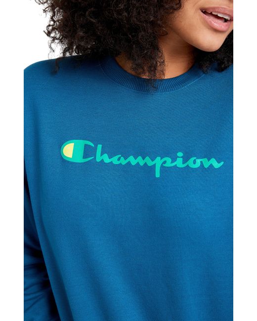 Champion Blue Powerblend Relaxed Crewneck Sweatshirt