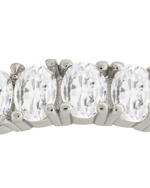 Sterling Forever Metallic Kylie Oval Cubic Zirconia Eternity Ring